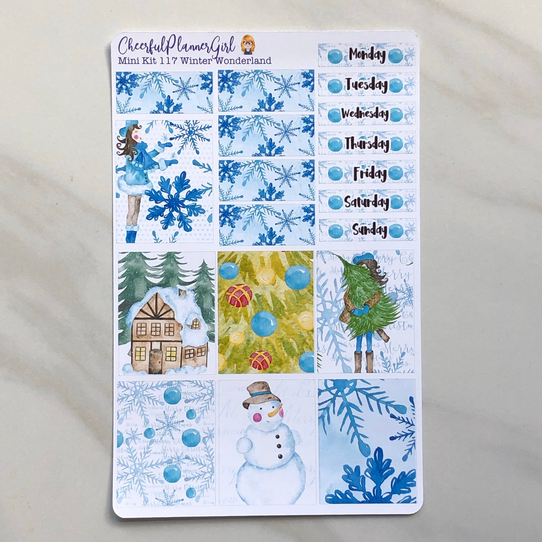 Winter Wonderland Mini Kit Weekly Layout Planner Stickers