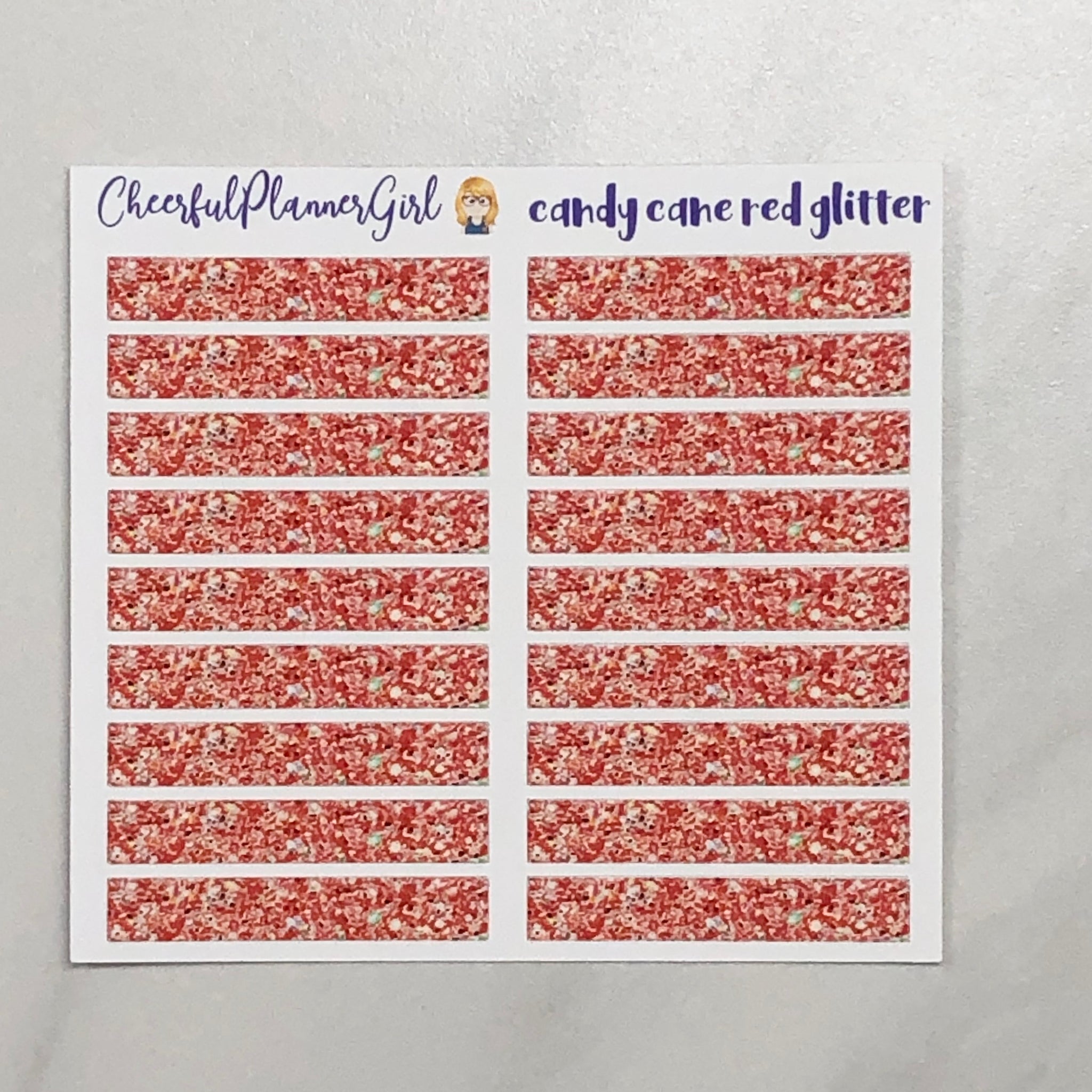 Candy Cane Red Glitter Headers