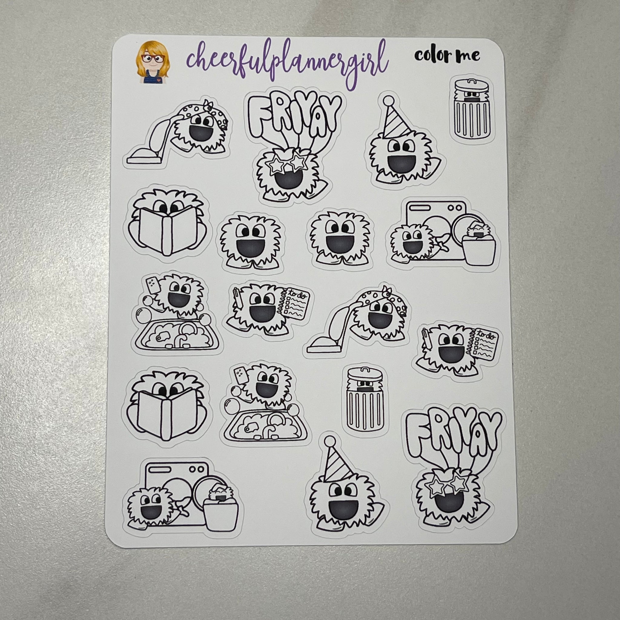 Color Me Moonboo the Monster Planner Stickers