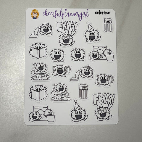 Color Me Moonboo the Monster Planner Stickers