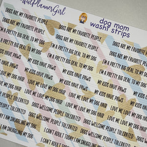 Dog Mom Washi Strips Script Planner Stickers