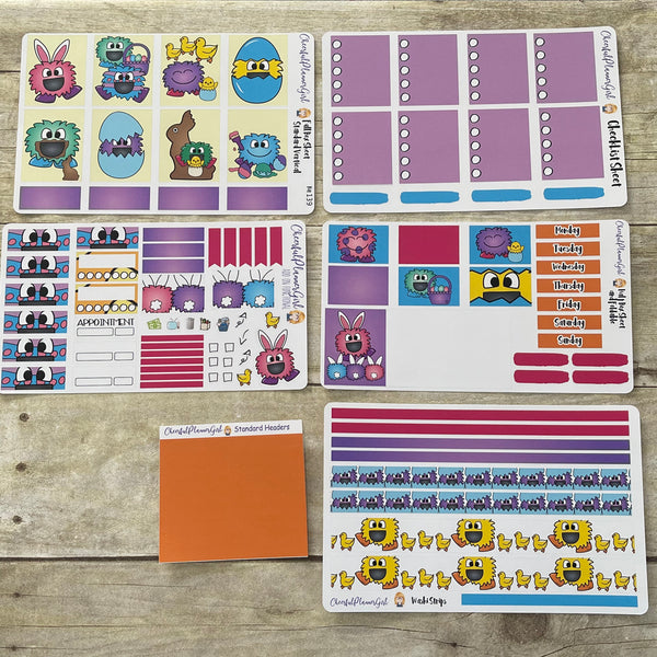 MoonBoo Easter Standard Vertical Full Kit Weekly Layout Planner Stickers
