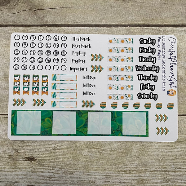 Luck of The Irish Monthly Layout Kit for Penny Pages B6 Planner