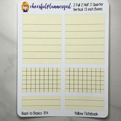 Yellow Notebook Paper Planner Stickers Back to Basics