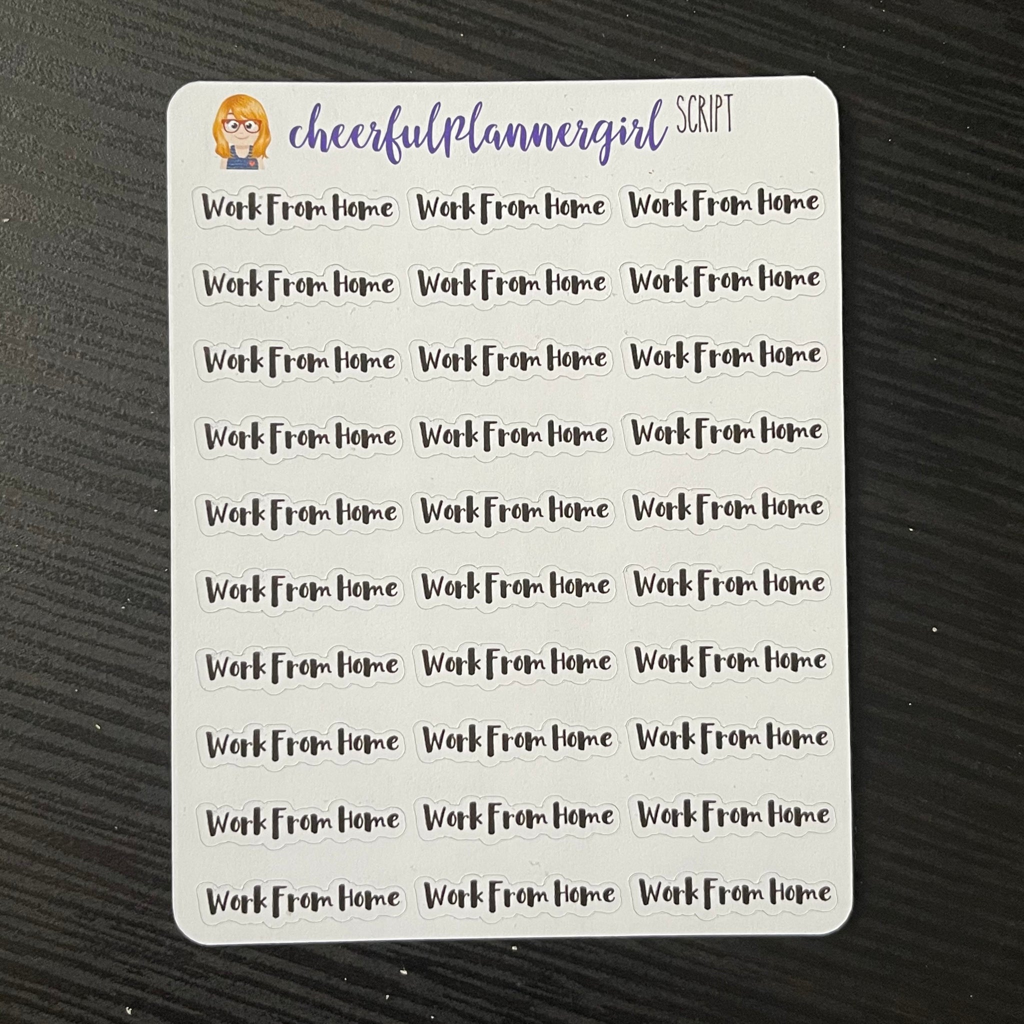 Work from Home Script Planner Stickers