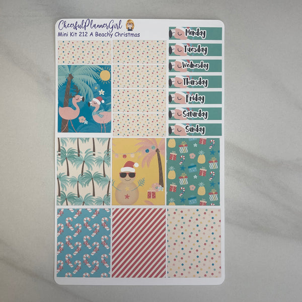 A Beachy Christmas Mini Kit Weekly Layout Planner Stickers