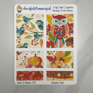 Autumn Owl Planner Stickers Fall Back to Basics