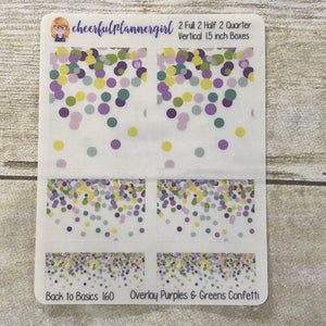 Purples and Greens Confetti Overlay Planner Stickers Back to Basics