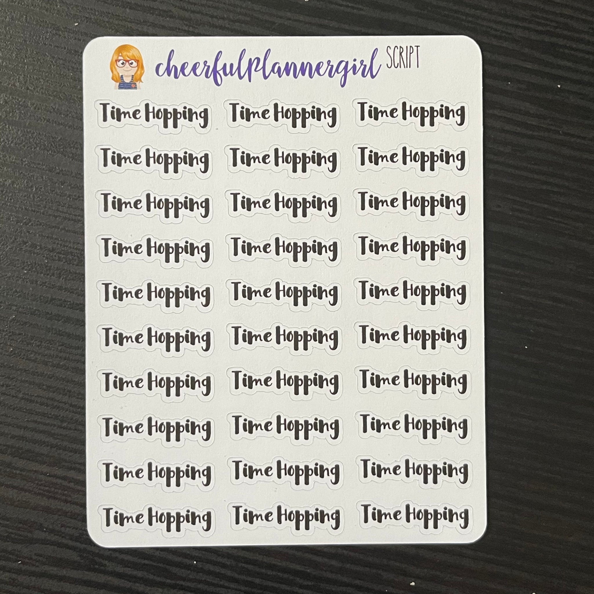 Time Hopping Script Planner Stickers
