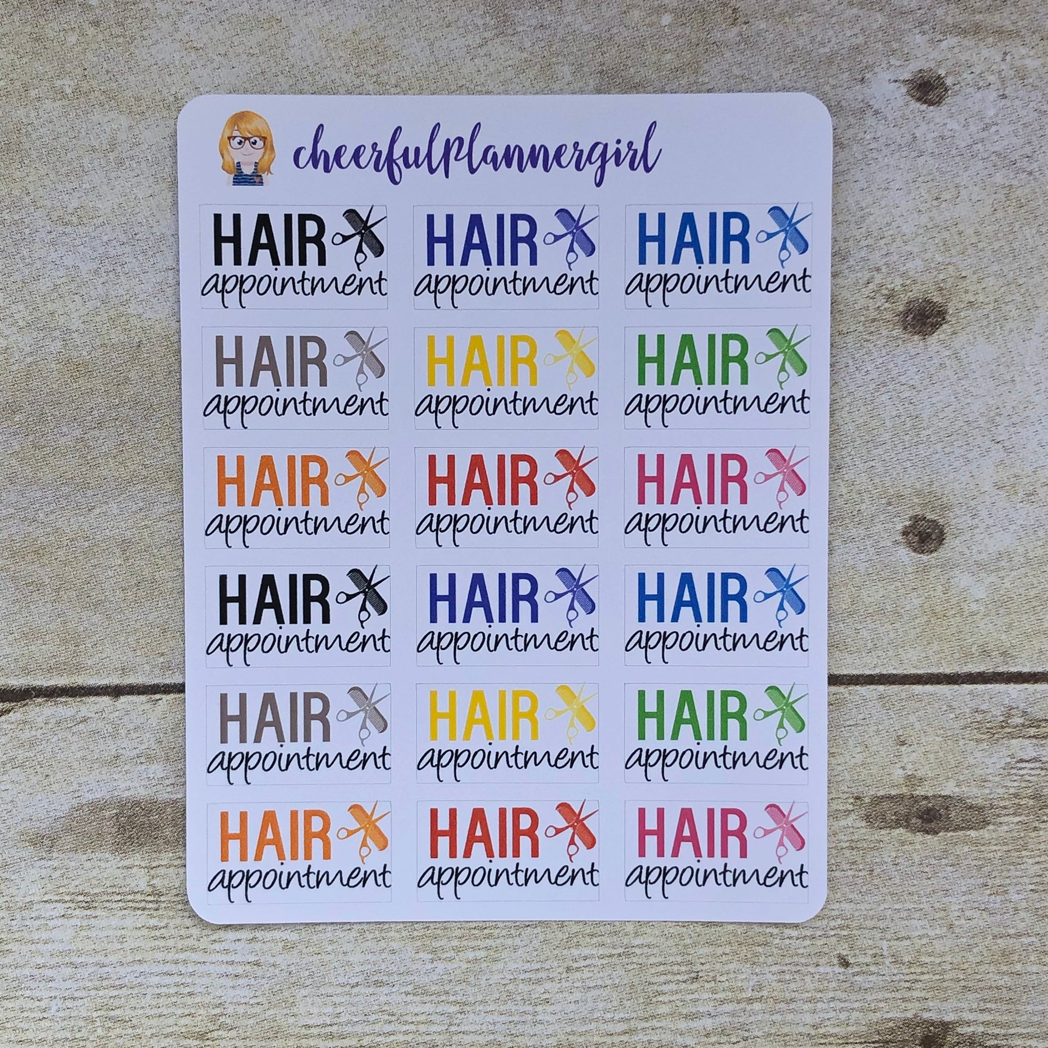 Hair Appointment Script with Icon Planner Stickers