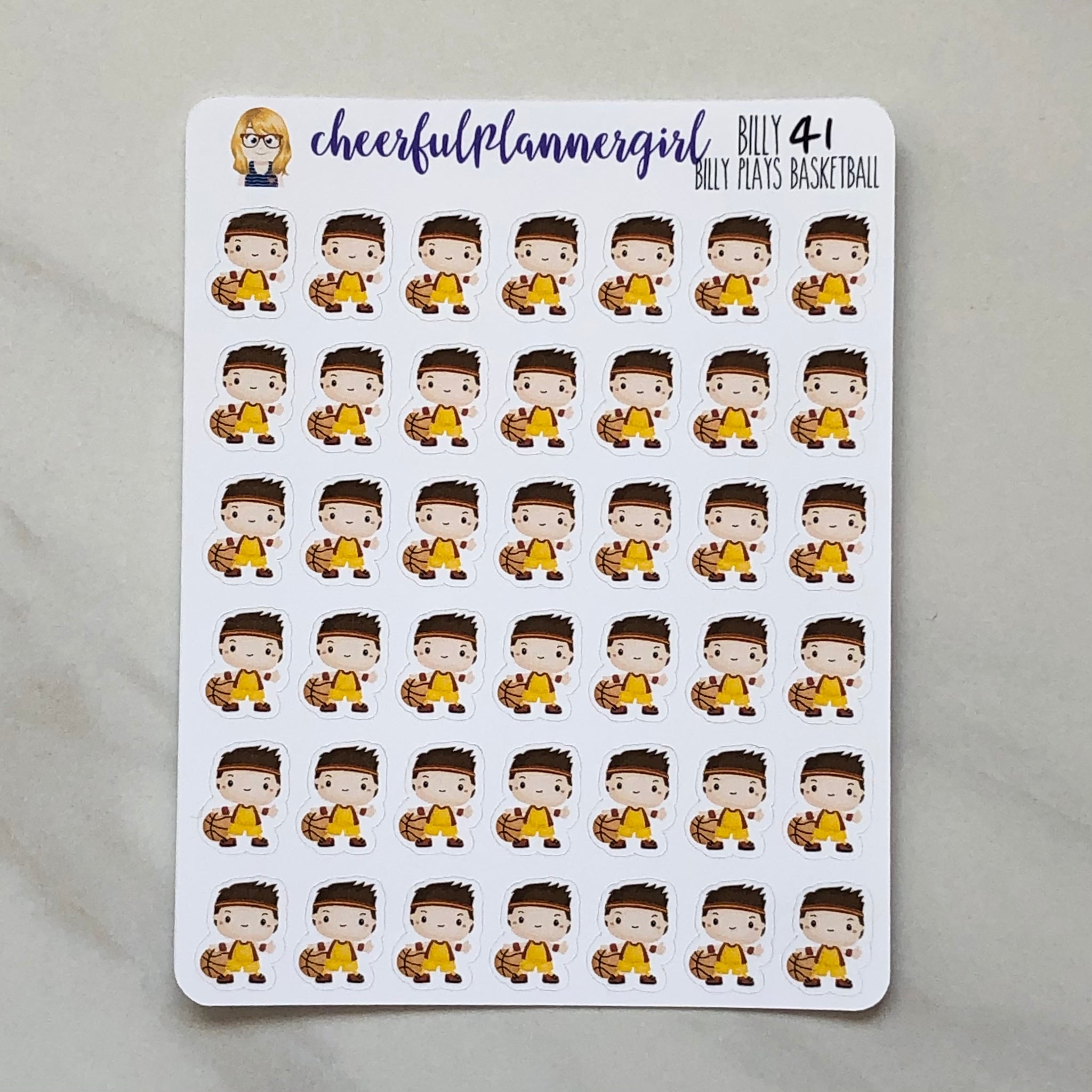 Billy Plays Basketball Planner Stickers