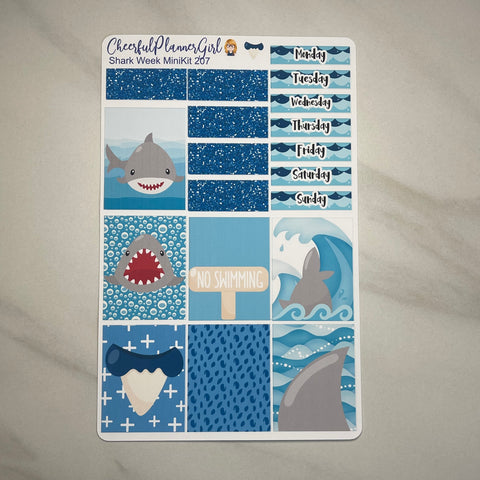 Shark Week Mini Kit Weekly Layout Planner Stickers