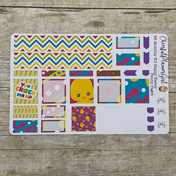 Happy Easter Monthly Layout Kit for Penny Pages B6 Planner