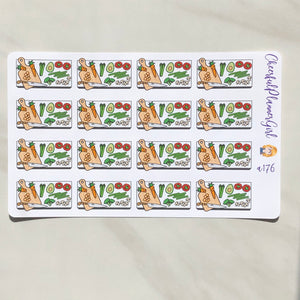 Meal Prep Colorful Flat Lay Planner Stickers