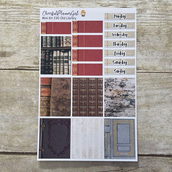 Old Library Mini Kit Weekly Layout Planner Stickers