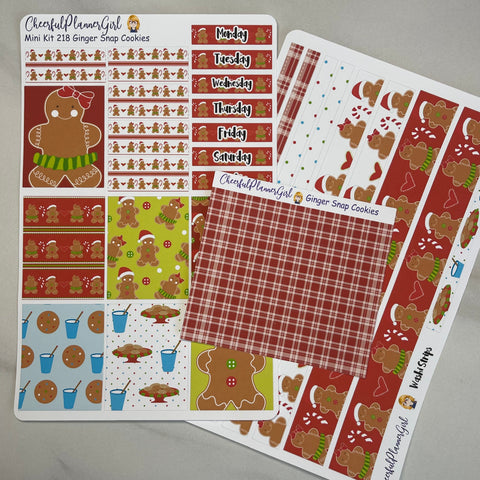 Ginger Snap Christmas Cookies Mini Kit Weekly Layout Planner Stickers