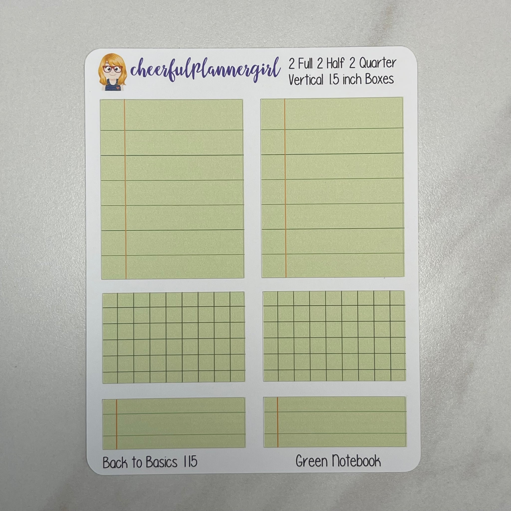 Green Notebook Paper Planner Stickers Back to Basics