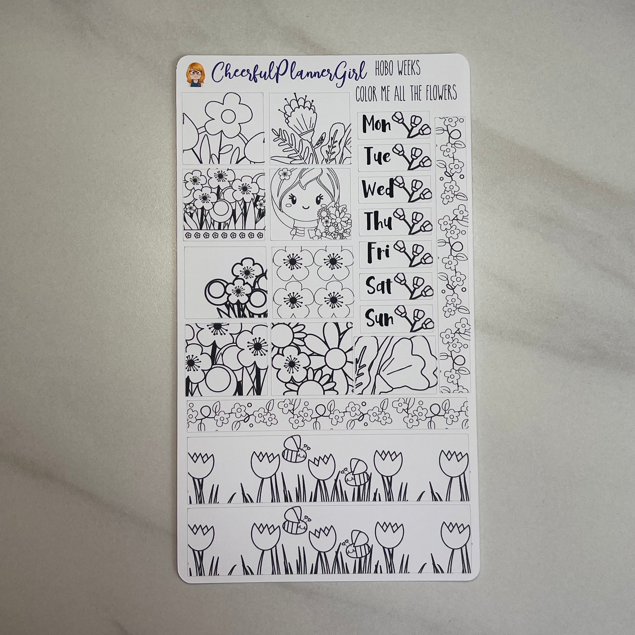 Color Me All The Flowers Hobonichi Weeks Weekly Planner Stickers