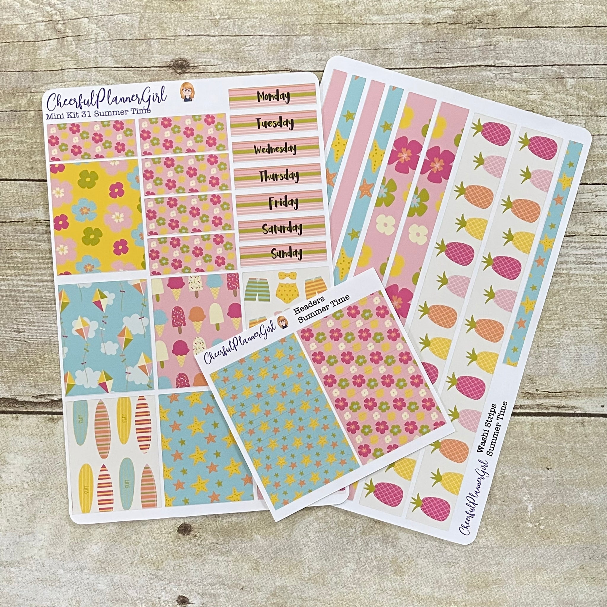 Summer Time Mini Kit Weekly Layout Planner Stickers