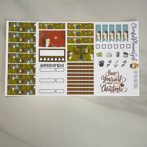 A Woodland Christmas Standard Vertical Full Kit Weekly Layout Planner Stickers