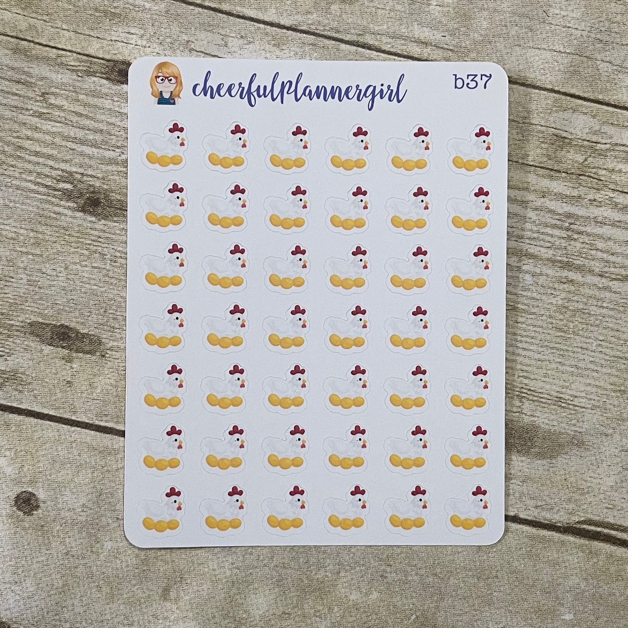 Chicken Hen with Eggs Planner Stickers