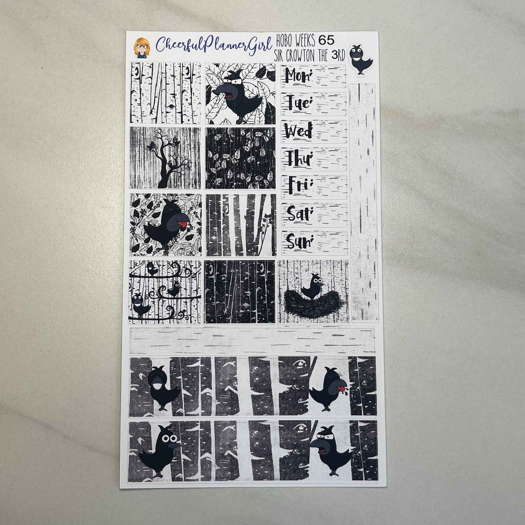 Sir Crowton the 3rd Hobonichi Weeks Weekly Planner Stickers