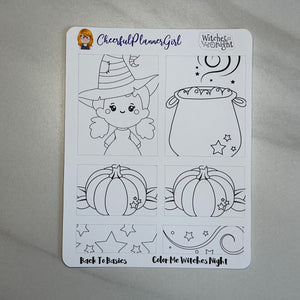 Witches Night Planner Stickers Back to Basics Halloween