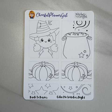 Witches Night Planner Stickers Back to Basics Halloween