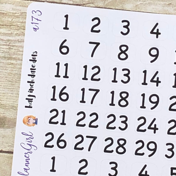 Half Inch Date Dots Planner Stickers