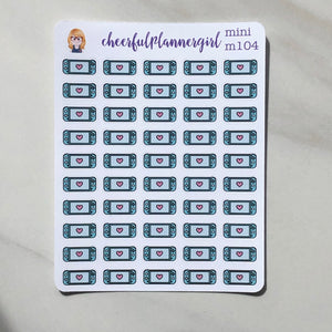 Teal Handheld Switch Planner Stickers