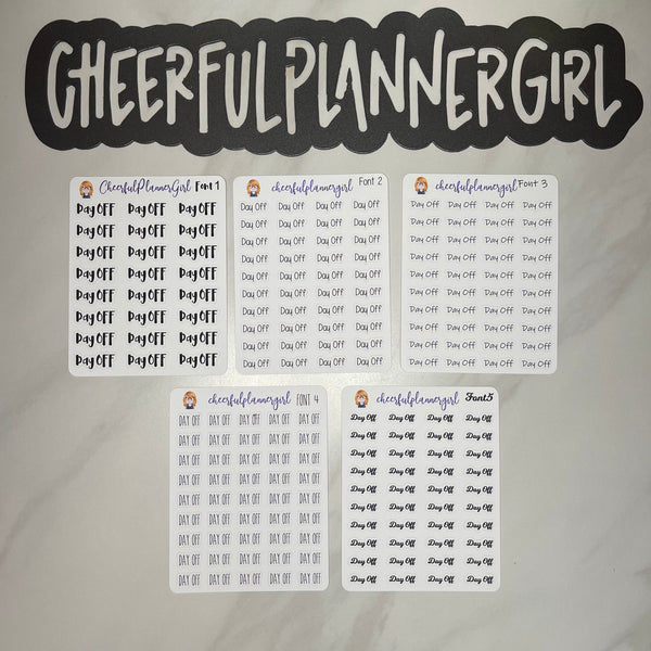 Day Off Script Planner Stickers