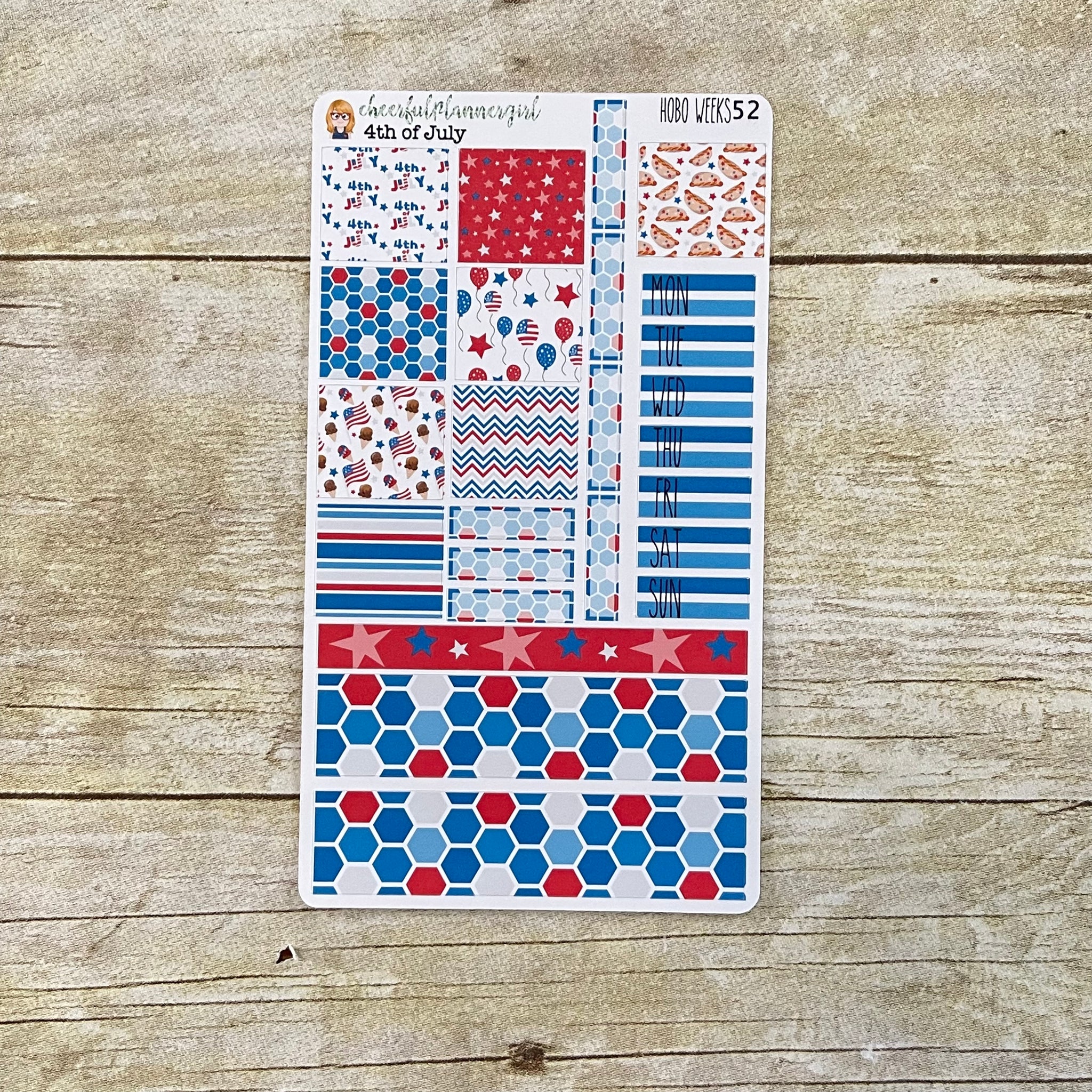 4th of July Independence Day Hobonichi Weeks Weekly Planner Stickers