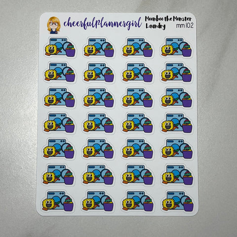 Doing Laundry Moonboo the Monster Planner Stickers