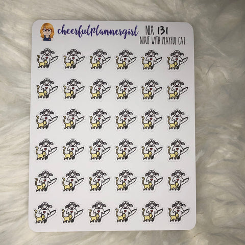 Nixie with Playful Cat Planner Stickers Kitten