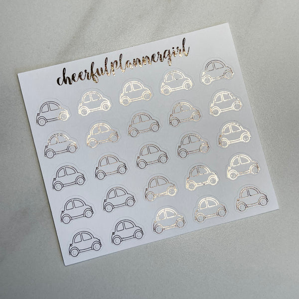 Rose Gold Foiled Car Planner Stickers Vehicle Travel Road Trip