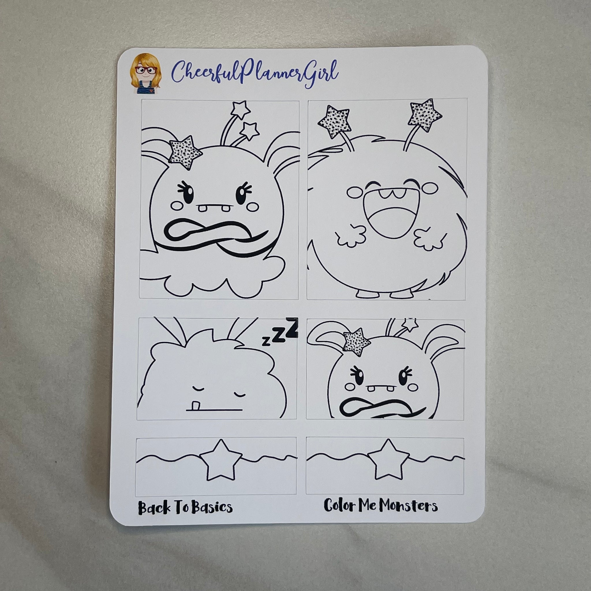 Color Me Monsters Planner Stickers Back to Basics