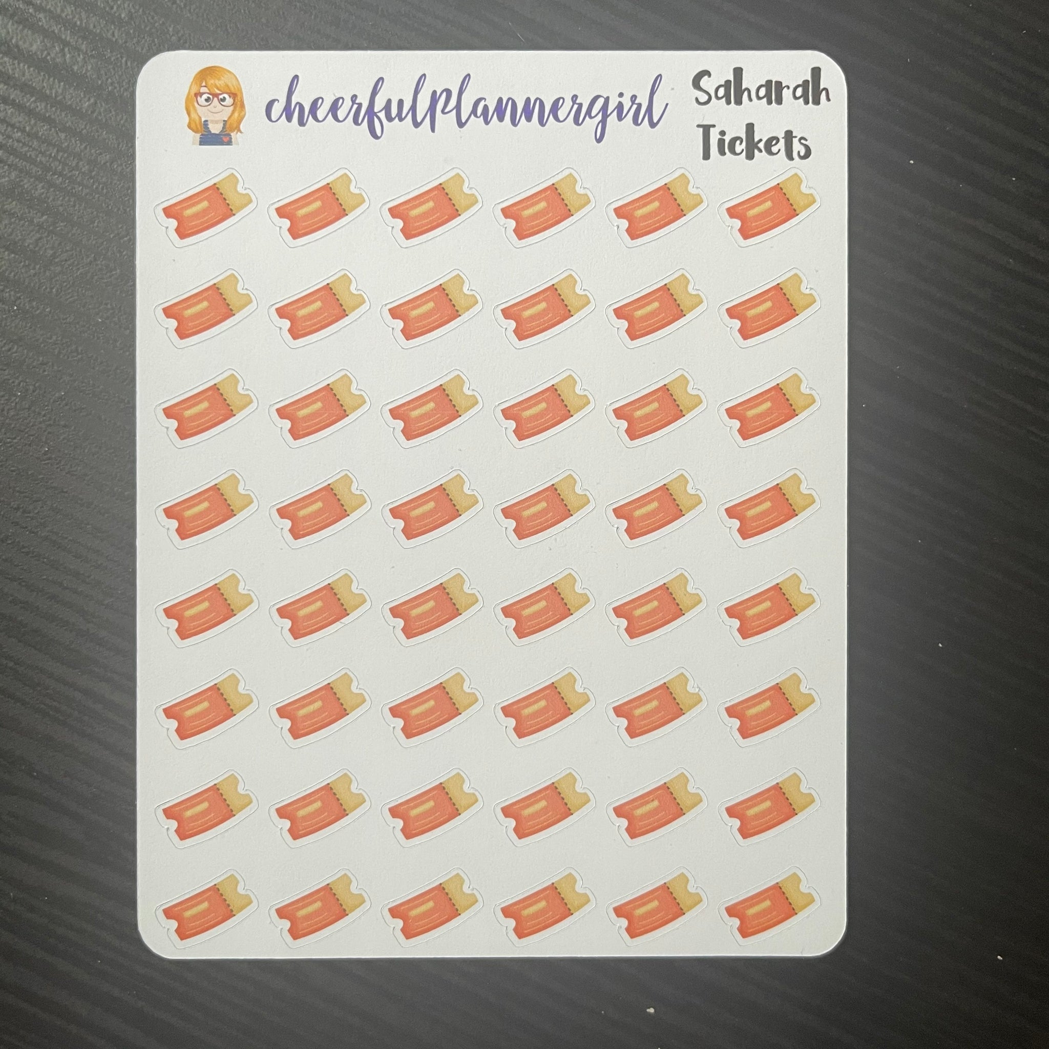 Saharah Tickets Planner Stickers