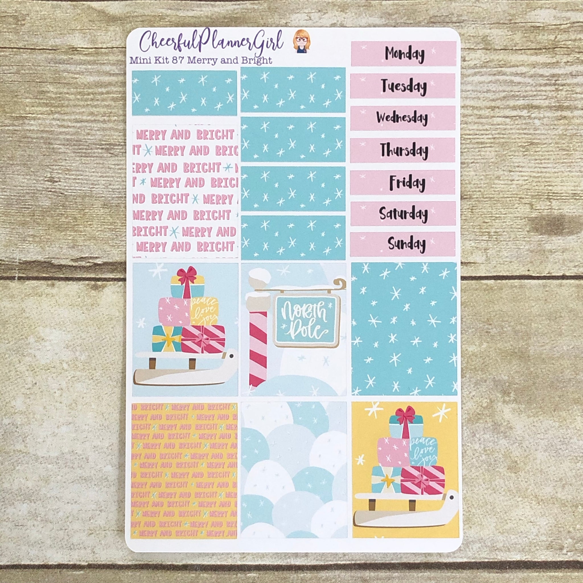 Merry and Bright Mini Kit Weekly Layout Planner Stickers