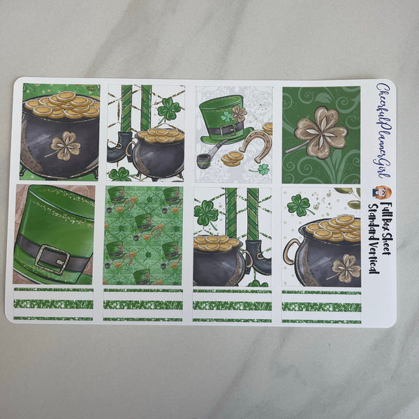 St Patricks Day Standard Vertical Full Kit Weekly Layout Planner Stickers