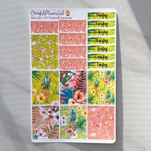 Tropical Paradise Mini Kit Weekly Layout Planner Stickers