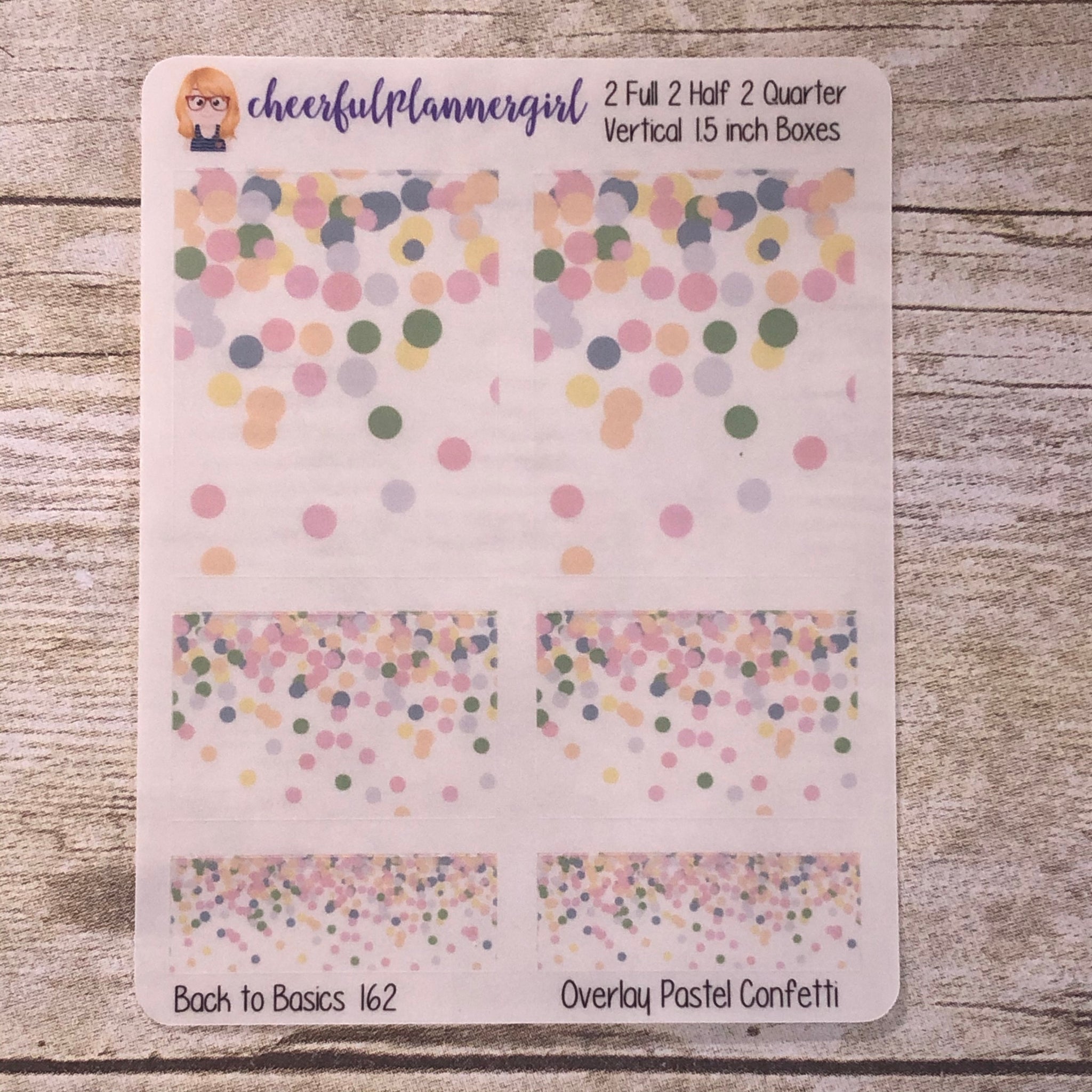 Pastel Confetti Overlay Planner Stickers Back to Basics