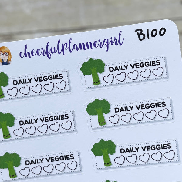 Daily Veggies Tracker Planner Stickers