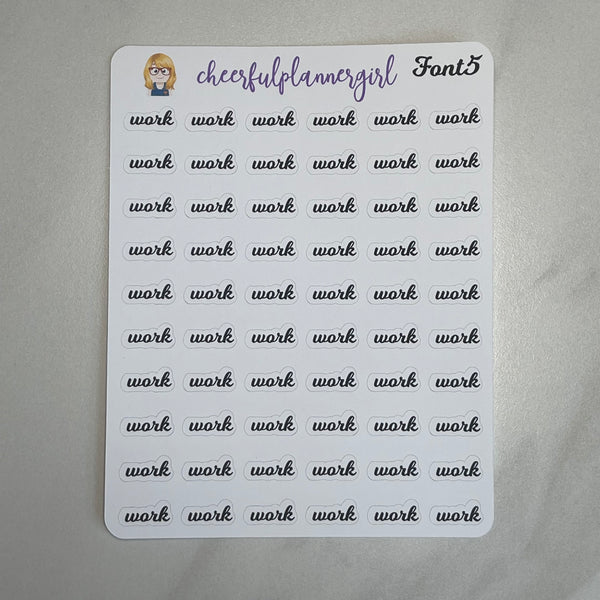 Work Script Planner Stickers