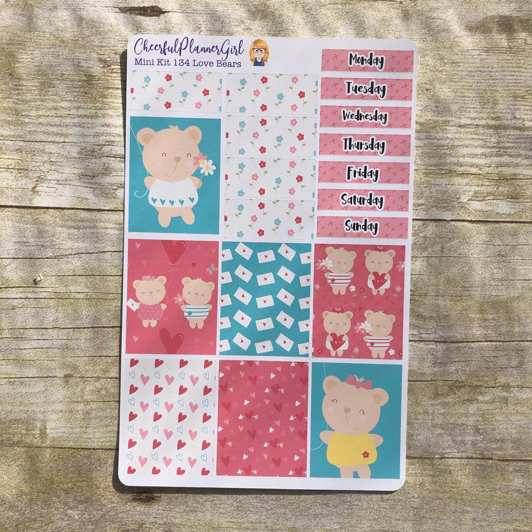 Love Bears Mini Kit Weekly Layout Planner Stickers