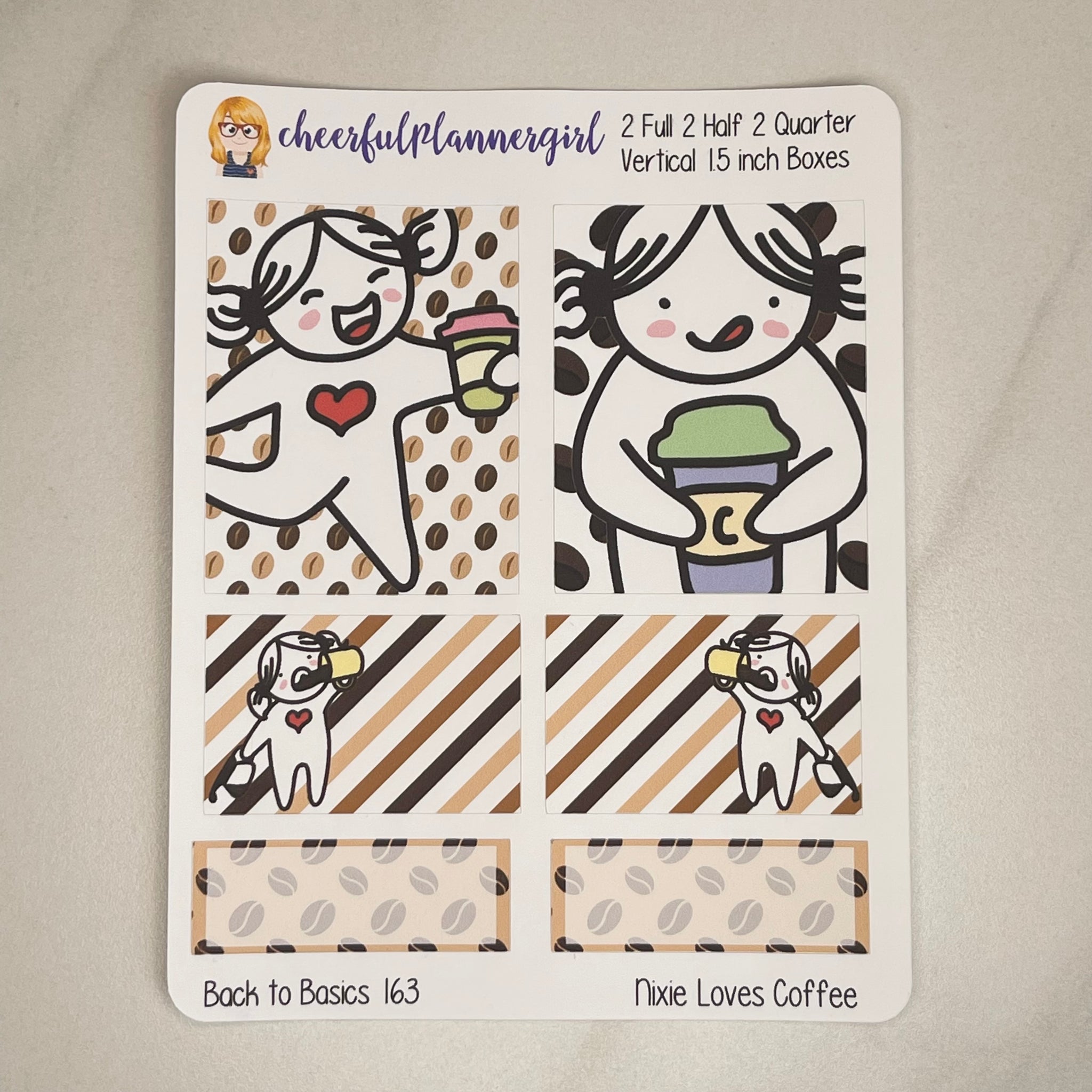 Nixie Loves Coffee Back to Basics Planner Stickers