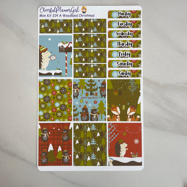 A Woodland Christmas Mini Kit Weekly Layout Planner Stickers