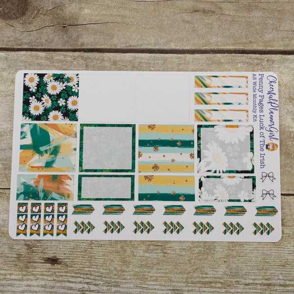 Luck of The Irish Monthly Layout Kit for Penny Pages A5 Wide Planners