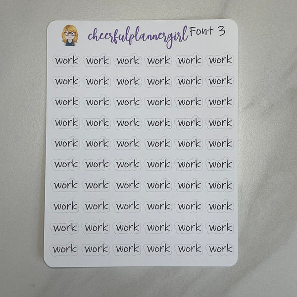 Work Script Planner Stickers