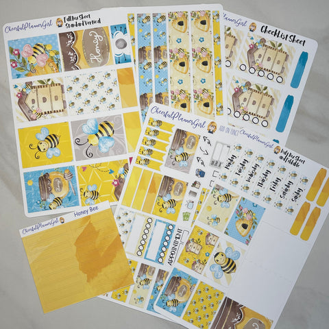 Honey Bee Standard Vertical Full Kit Weekly Layout Planner Stickers