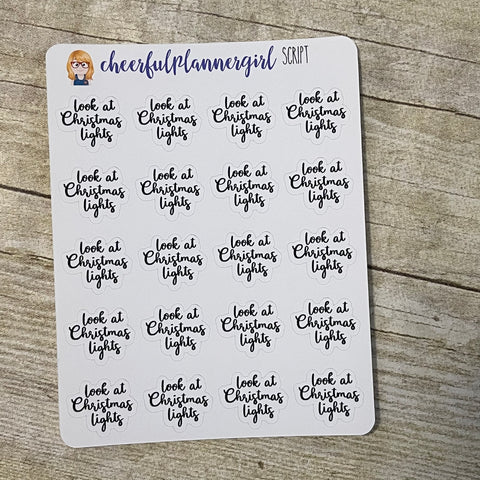 Look At Christmas Lights Cursive Script Planner Stickers